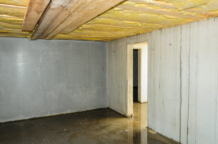 water in basement during new construction