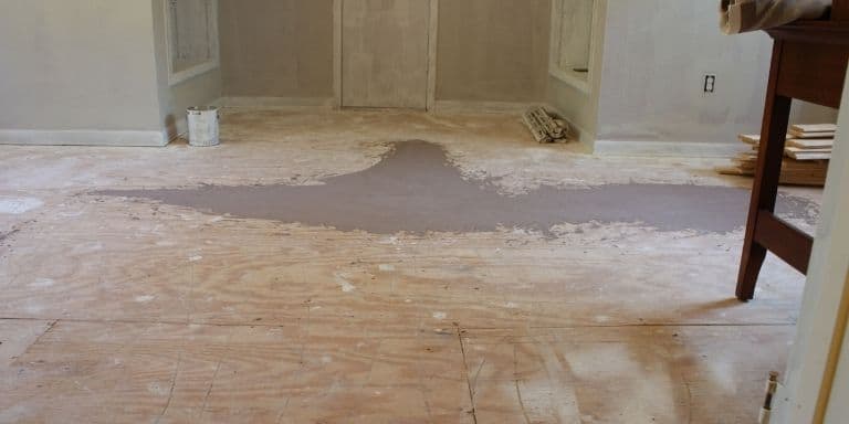 self leveling compound on plywood